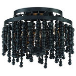 Crystorama - Crystorama POP-A5073-MK Poppy - 3 Light Flush Mount - In a perfect combination of texture and materials,Poppy 3 Light Flush  Matte Black Black Wo *UL Approved: YES Energy Star Qualified: n/a ADA Certified: n/a  *Number of Lights: Lamp: 3-*Wattage:60w E12 Candelabra Base bulb(s) *Bulb Included:No *Bulb Type:E12 Candelabra Base *Finish Type:Matte Black