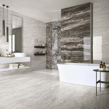 Large Spacious Bathroom with Ascot Gemstone porcelain tile