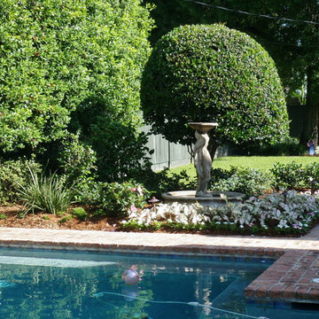 Pool, waterfall, and landscaping