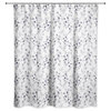 Navy Eucalyptus Pattern 71x74 Shower Curtain