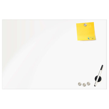 Magnetic Eraser Glass Board 24 x 36 Inches Eased Corners - White Low Iron Glass