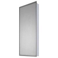 Euroline Medicine Cabinet, 13.5"x36", Annealed Stainless Frame, Surface Mounted