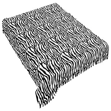 New Modern Blanket Super Soft Throw Bedding Black White Zebra Animal Skin Queen,