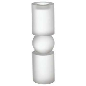 Geometric Candle or Candle Holder, White