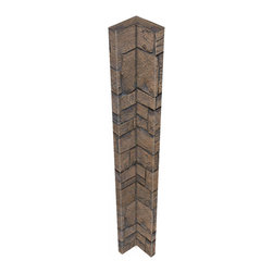 142-CT1-BRIGHTON WIDE STACKED STONE INSIDE CORNER - 48"H X 3 &frac12;" W X 1 &frac12;"D - Wall Panels