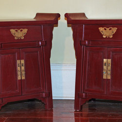 Small Pagoda-Top Cabinet - Nightstands And Bedside Tables