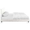 Camden Isle Hindes Full Faux Leather White Platform Bed