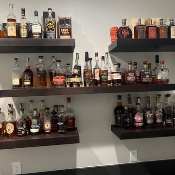 Custom Entertainment Center, Dry Bar, and Floating Shelves