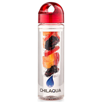 Chilaqua Fruit Infuser Water Bottle, Red