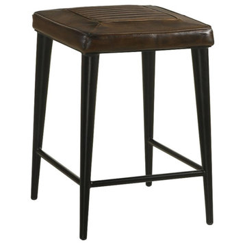 Coaster Alvaro Leather Upholstered Counter Height Stool Antique Brown