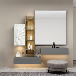 Dressing Table with Custom Storage in Dust Grey Supplied by Inspired Elements - Dressing Tables