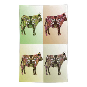 Pop Cow Neutral Kitchen Towel Contemporary Dish Towels