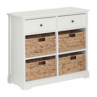 Traditional Storage Cabinet In Wooden Frame With 3 Wicker Baskets Country Storage Cabinets By Decor Love Houzz Uk