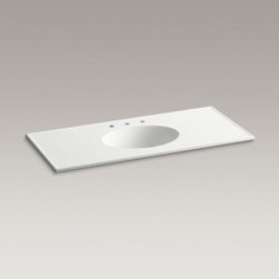 KOHLER - KOHLER Ceramic/Impressions(TM) 49" oval vanity-top bathroom sink with 8" centers - Bathroom Sinks