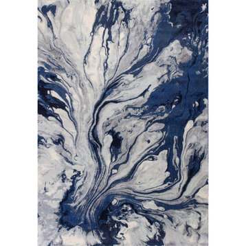 KAS Illusions 6201 Blue Watercolors Area Rug, 9'10"x13'2"