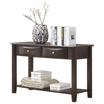 Console Table Of Two Drawers, Brown
