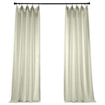 Barley Heavy Faux Linen Curtain Single Panel, 50"x108"