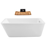 Streamline - 60" Streamline N-240-60FSWH-FM Soaking Freestanding Tub With Internal Drain - Simplicity meets luxury in this Streamline 60" white glossy deep soaking bathtub. Contoured for comfort this bathtub can add back support with its angled curves. You can soak in comfort as this tub can fit up to 66gallons of water. It is designed with an internal drain to maintain it's simple style. FREE Bamboo Bathtub Caddy Included in Purchase!