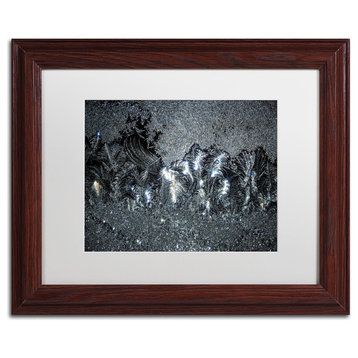 Kurt Shaffer 'Window Frost at Night 1' Art, Wood Frame, White Matte, 14"x11"
