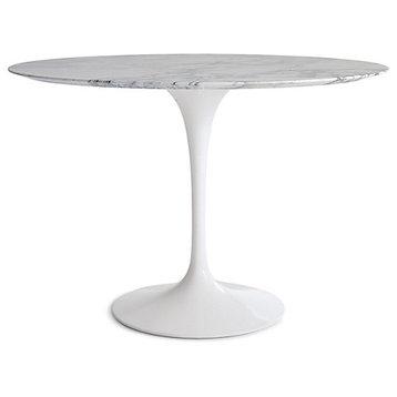 Round Carrara Marble Dining Tulip Table, 48''