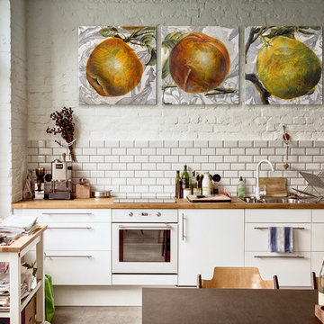 Dennis Carney's Fruit Studies in the kitchen, available at Great BIG Canvas.