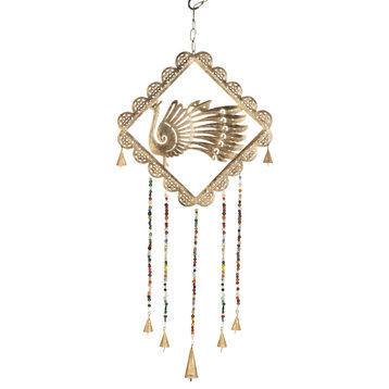 Gold Metal Eclectic Windchime, 14" x 1" x 30"