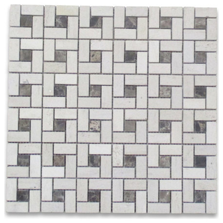Golden Beach Moleanos Beige Limestone Pinwheel Mosaic Tile Honed, 1 sheet