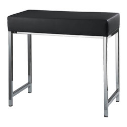 Harmony 503 Bench in Chrome & Black - Vanity Stools And Benches