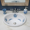 Blue Amaranth Roses Hand Painted Sink