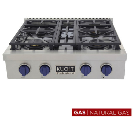 Kucht Professional 30" Range Top With Sealed Burners, Royal Blue, 30", Ng