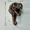 3 Pieces Resin Dinosaur Wall Hooks Bronze Decorative Mounted Coat Hangers