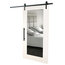 Mirrored Sliding Barn Door With Mirror Insert + Hardware Kit, 38"x84", 1 Mirror/