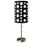 Ore International - 33"H Modern Retro Black-White Table Lamp - This contemporary and stylish table lamp will brighten up your room while adding a touch of modern