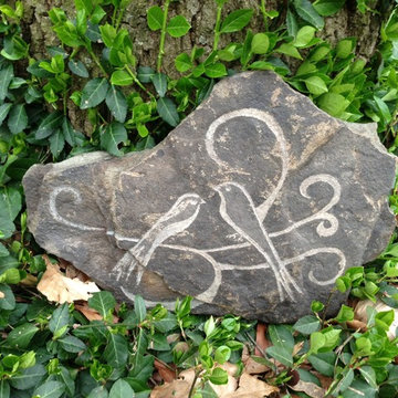Art in the Garden- Stone carving - Lovebirds