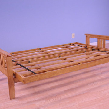 Caleb Frame with Butternut Finish in Bed Position
