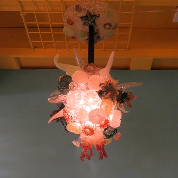 Blown Glass Chandelier - Pendant Chandelier - Coral Reef Light