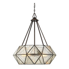 Tartan 5 Light Pendant, Oiled Burnished Bronze