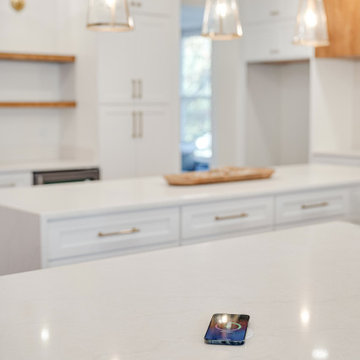White Kitchen With Wood Tones