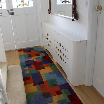 Before and after ultra modern white radiator cover in London