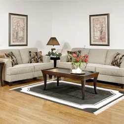 Soprano Peppercorn Couch & Loveseat Set - Sofas