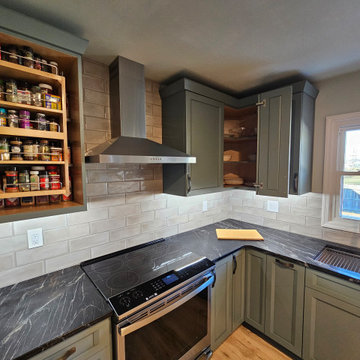 Transitional Kitchen Remodel With Spruce Colored Cabinets