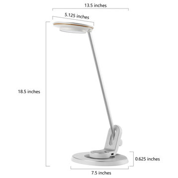 JONATHAN Y Lighting JYL7701 Dixon 19" Tall LED Desk Lamp With USB - Silver