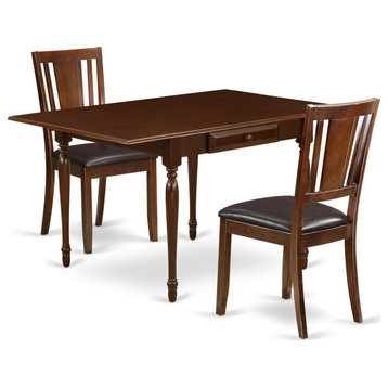 3-Piece Table Set Table, 2 Dining Chairs, Drop Leaf Table, Panel Back Chairs