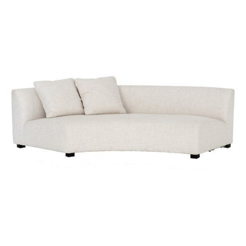 Liam Modern Cream Curved Sofa 106"