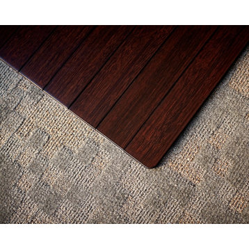 Anji Mountain Bamboo Roll-Up Chairmat 60"x48" No Lip, 60"x48"