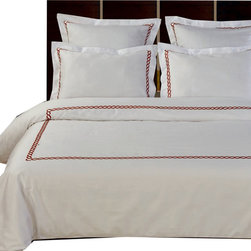 Royal Tradition - Amy 100% Cotton Embroidered Duvet Cover Set - Duvet Covers And Duvet Sets