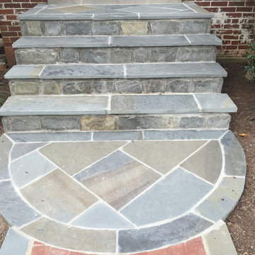 Flagstone Walkway in Bethesda, Custom Border Design & Diamond Pattern