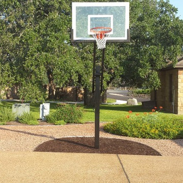 Clare H's Pro Dunk Silver Basketball System on a 32x22 in Kingsland, TX