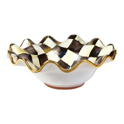 Courtly Check Fluted Breakfast Bowl | MacKenzie-Childs - Dining Bowls