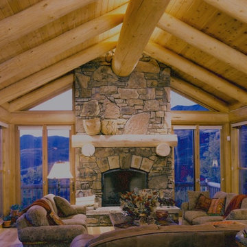 Random Rubble Stone Fireplace